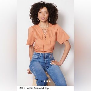 NWOT EVEREVE the Allie Poplin top criss cross neck!